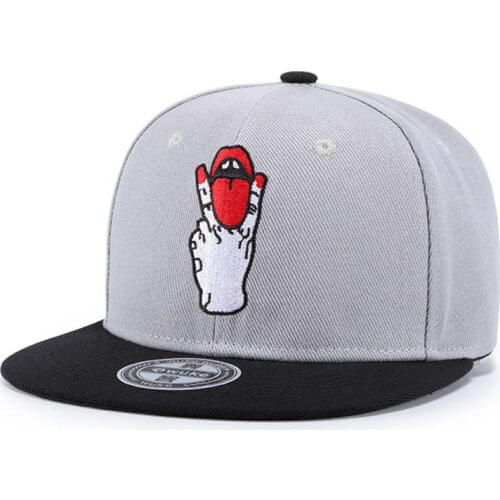 2019 New Tongue embroidery hat Adjustable Snapback Baseball Hats Couple fashion Cap Flat trend street dance caps