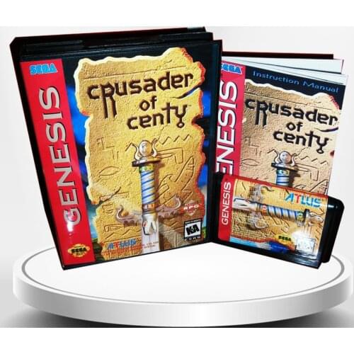 Crusader Of Centy US Cover with Box and Manual for MD MegaDrive Genesis Video Game Console 16 bit MD card
