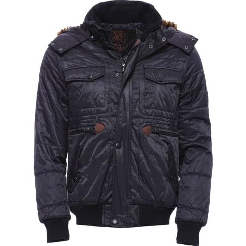 Hooded Black Quilted Jacket