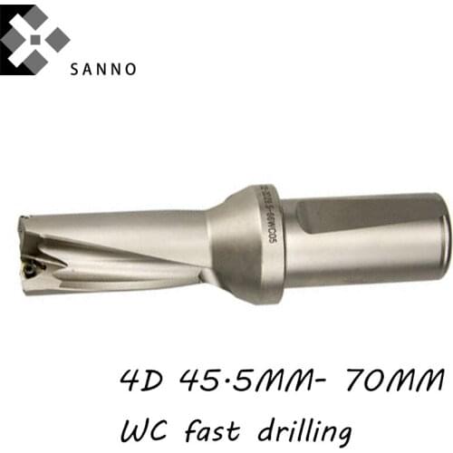 Free shipping 4D WC indexable drill bit 45.5 -50mm, 50.5-55mm, 55.5mm-59mm 59.5-70mm cnc deviation drills indexable fast U drill