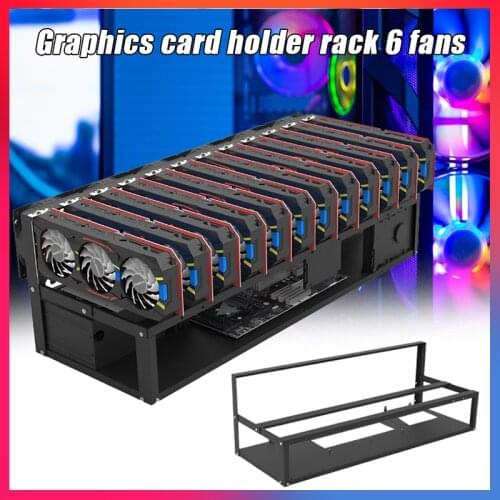 GPU Mining Rig Steel Opening Air Frame Mining,Mining Frame Rig Case Up to 12 GPU For Crypto Coin Currency Mining