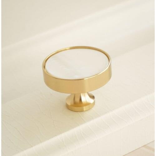 MFYS 1.26'' White Shell Cabinet Wardrobe Knobs Door Handle Round Dresser Pull Drawer Knob Stylish Modern Furniture Hardware