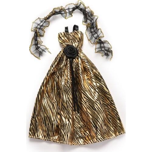 Handmade Fashion Dress Party Clothes for Doll Crocodile Grain New Arrival Doll Clothes Dress For Doll With Shawl