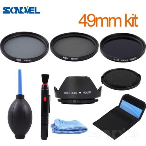 49mm ND2 ND4 ND8 Neutral Density Filter Lens Set + 49mm lens hood For Sony A7S A7R A7SII A7RII A7 II A9 and FE 55mm f/1.8 Lens