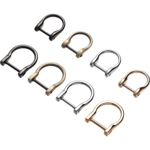 New Metal Detachable Removable Open Screw D Ring Buckle Shackle Clasp Leather DIY Bag Strap Belt Handle Shoulder Webbing Buckle