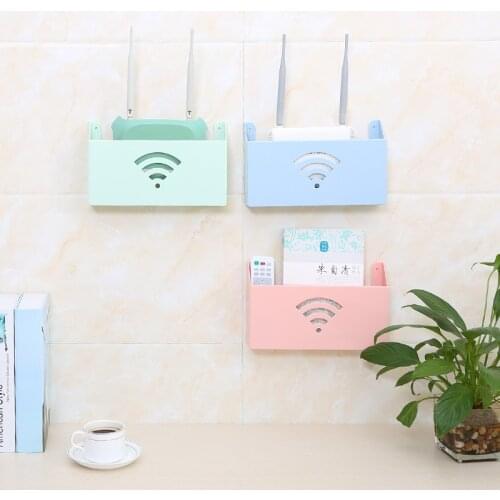 New wifi broadband router storage box STB Remote Control holder TV Set-top decorative wall shelf storage rack home organizer