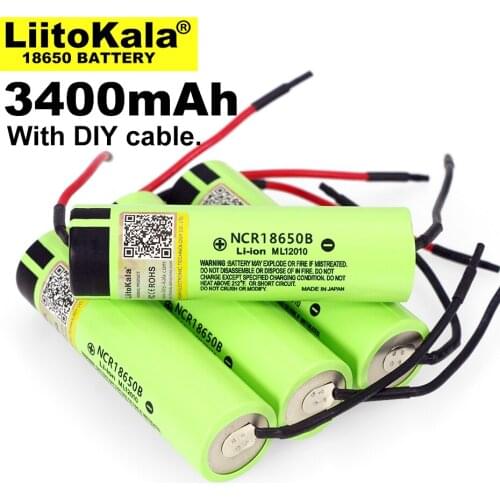 1-10PCS Liitokala new original NCR18650B 3.7V 3400mAh 18650 rechargeable lithium battery for battery + DIY line