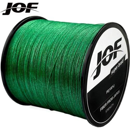 JOF Carp Braided Fishing Line Pesca 4 Strand Fly PE Wire Peche Sea Spinning Multifilamento Cord 300M 500M 1000M 10-120LB