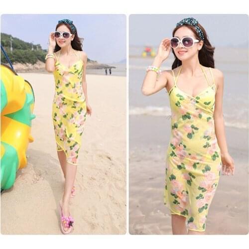 Beach towel long skirt seaside vacation swimsuit blouse chiffon skirt summer suspender dress wrap skirt sunscreen gauze scarf