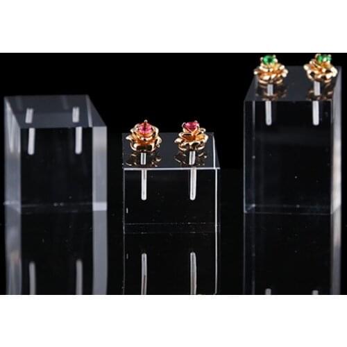 Clear Acrylic Square Jewelry Stand Earring Display Holder Photography Show Rack