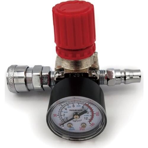 1pc 180PSI 12 Bar Pressure Regulator Switch Control Valve with Gauges 1/4" For Air Compressor
