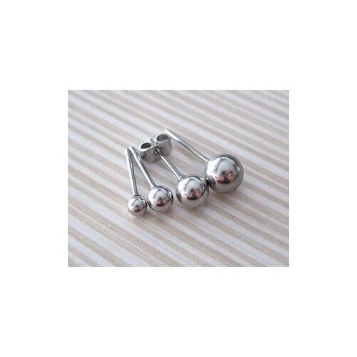 Retro Tide people love small ball earrings 316L Stainless steel 3 4 5 6mm earring clasp ear bones Stud Pin Mens Women Children