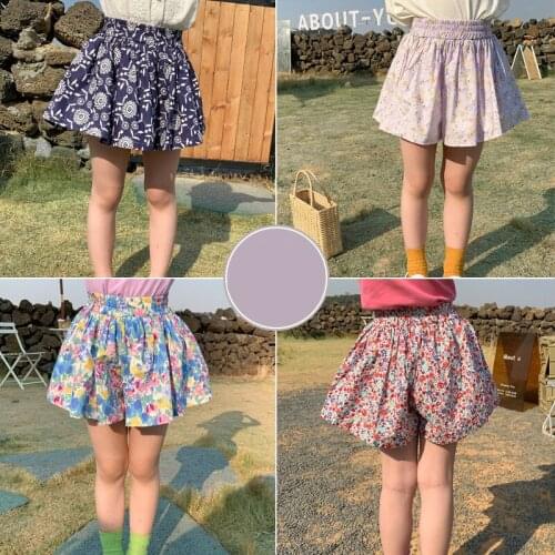 Kids Shorts 2021 Summer New Toddler Girls Cute Shorts Fashion Floral Print Casual Short Pants For Girls 2-8 Y Childrens Shorts