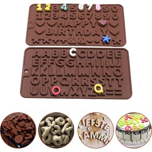 Silicone Chocolate Mold 26 Letter Number Chocolate Baking Tools Non-stick Silicone Cake Mold Jelly And Candy Mold 3D Mold DIY