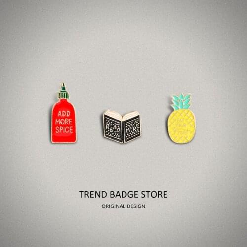 New accessories Wish AliExpress popular books pineapple creative brooch clothing accessories