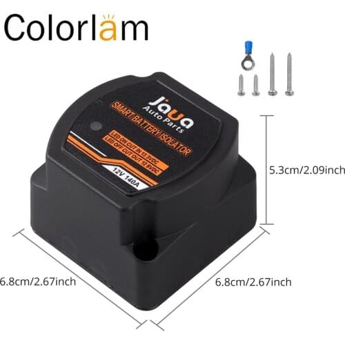 Colorlam Smart Dual Battery Isolator VSR Car Boat Charging Relay 12V 140A Voltage Sensitive Split Relay Support Two Battery Bank