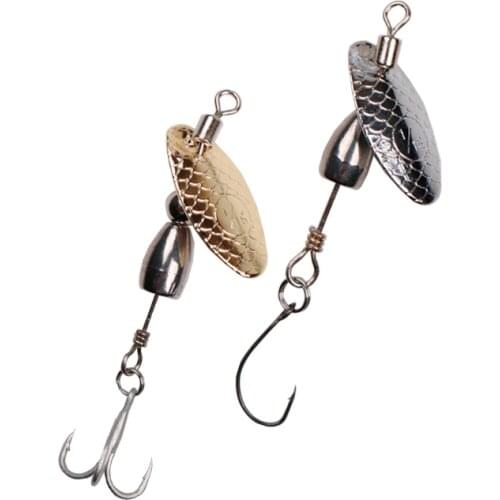 1-2pcs/lot tungsten steel rotating sequin isca artificial 4.8g/5.5cm composite spoon spinner hard bait fishing tackle accessorie
