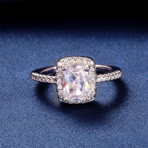 Silver Plated Couple Earrings Ladies Earrings Square Cubic Zirconia Earrings Fashion Charm Jewelry Birthday Gift for Girlfriend