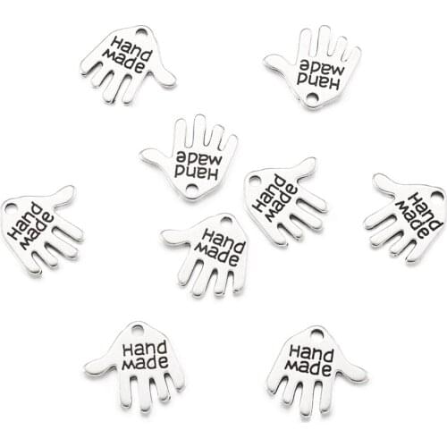 100pcs Alloy Hand Charms Tibetan Style Pendants for DIY Jewelry Making Necklaces Bracelets Gift Package 12.5x12x0.8mm