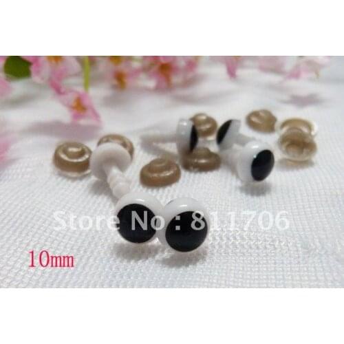 1000pcs 10mm round shape toy animal safety plastic eyes for plush bear toy findings+washers/#fo