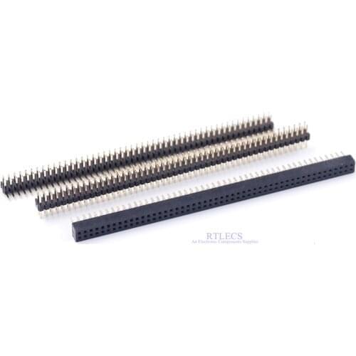 20 pcs 1.0 mm Pitch 2x50 P 100 Position PCB Header Pin Male Female Dual Row Through Holes SMD Straight 100 Pin Strip