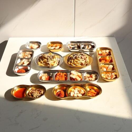 304 Kitchen Seasoning Dish Food Sauce Dish Miniature Spice Dish Plate Appetizer Serving Tray Simple Sauce Dishes Accessories