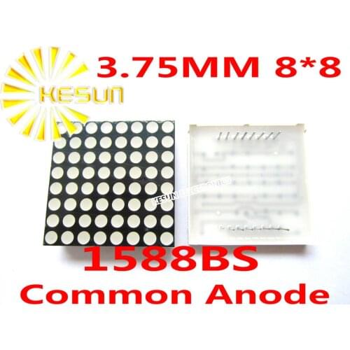 FREE SHIPPING 10PCS x 3.75MM 8X8 Red 38*38 LED Dot Matrix Digital Tube Module 1588BS 1588AS LED Display Module