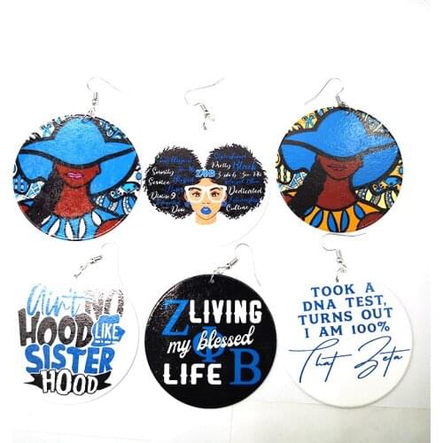 Free Shipping!Fashion Newest Zeta Beta Phi wooden Earrings