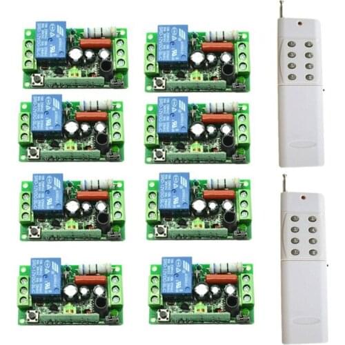 AC 110V 220V 1CH 10A Wireless Remote Control Switch System teleswitch 6*Receiver and 2*Transmitter Applicance Garage Door