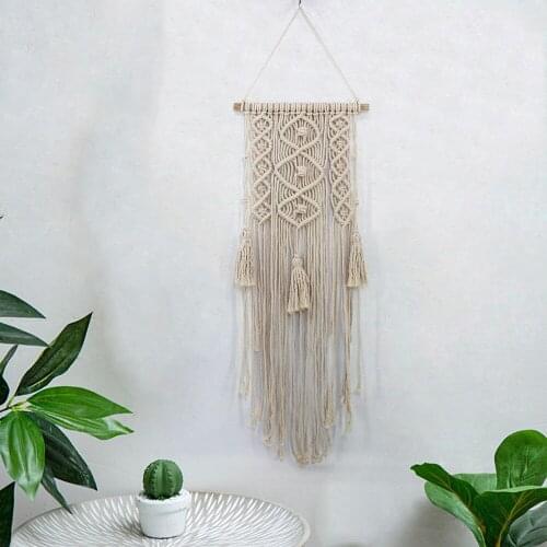 Bohemian Woven tapestry cotton rope Nordic wedding decoration Macrame wall hanging decoration Home Decor Tassel Art aesthetic