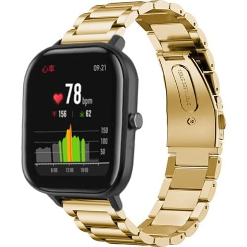 Stainless steel wristband for Amazfit gts 2/ gtr2 smart watch strap for huami amazfit Bip S /GTR 42 47MM PACE Stratos2 2s 3 band