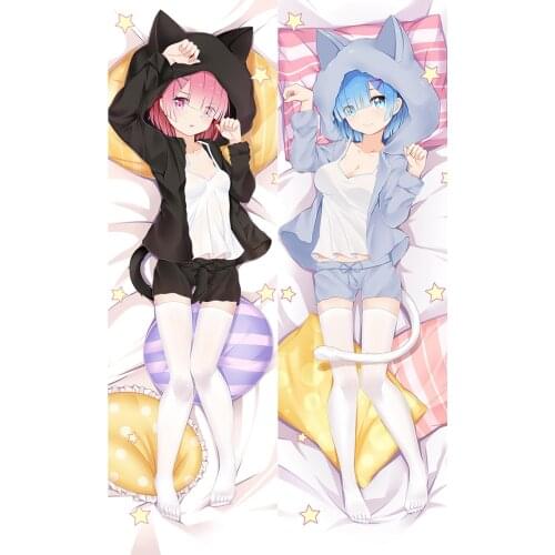Anime Re:Life In A Bifferent World From Zero Ram Rem Pillow Case Cosplay Dakimakura Hugging Body