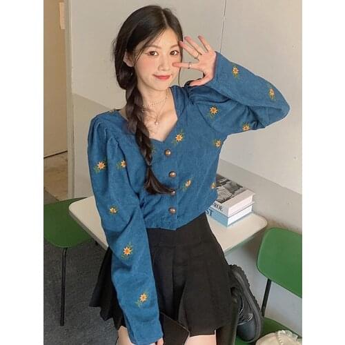 Depictdream Women's Shirts With Embroidery