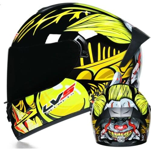 DOT Approved Safety Motorcycle Helmets Full Face Dual Lens Racing Helmet Strong Resistance Off Road Helmet 19
