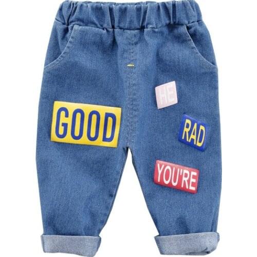 Baby Girl Jeans Long Pants Fashion Clothes Patch Cotton Denim Trouser Spring Clothing Teen Girl Casual Jeans