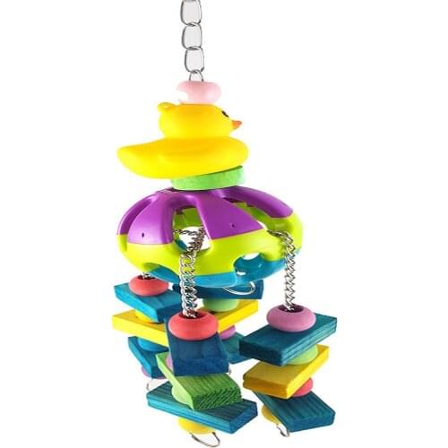 LHXMAS PET TOYS Parrot bite toy bell ball small yellow duck toy bird