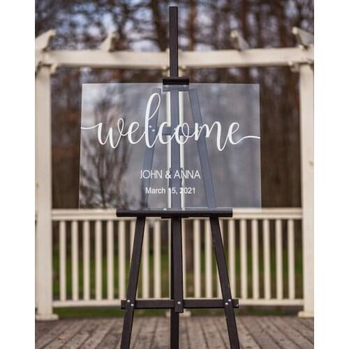 Personalised Rustic Wedding Decor Welcome To Our Wedding Sign Clear Acrylic Welcome Sign Wedding Welcome Sign Decal Baby Shower