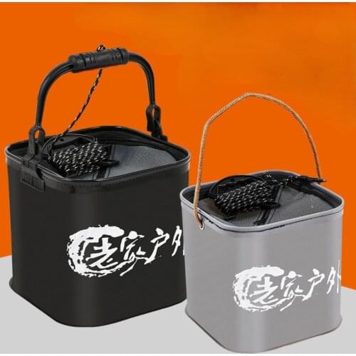 Fishing Box EVA Thicken Collapsible Portable Fetch Bucket Lift Water Bucket Bag Fishing Tackle Boxe