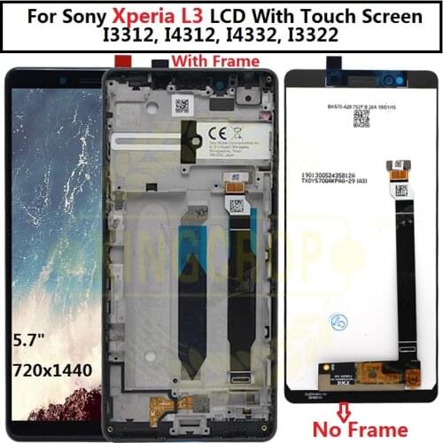 L3 LCD 5.7" For Sony Xperia L3 LCD Display Touch Screen Digitizer Full Assembly Replacement Parts For I3312 I4312 I4332 I33 lcd