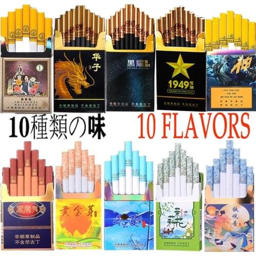 Hot selling 10 flavornews tea smoke mixed flavor men and women health cigarettes do not contain nicotine and tobacco