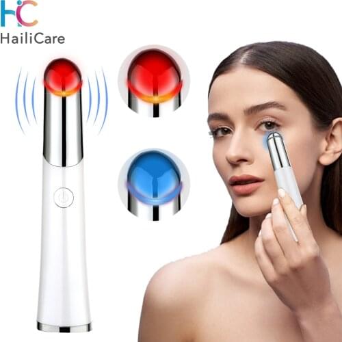 Mini Eye Massager LED Photon Electric Eye Device Anti Wrinkle Pen Eye Warm Massage Wand DarkCircle SPA Vibration Relieve Fatigue