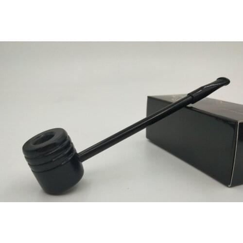 New Black Vintage Ebony Wood Smoking Pipe Tobacco Cigarettes Cigar Pipes Portable