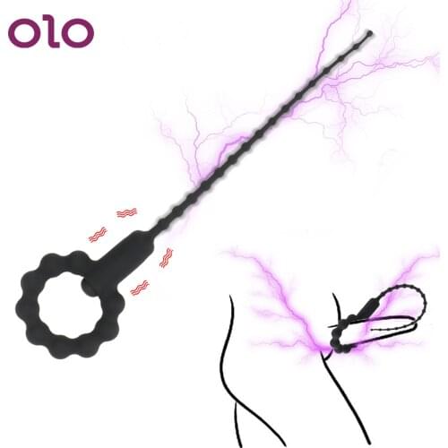 OLO Urethral Vibrator Catheter Penis Plug Silicone Horse Eye Vibrating Urethra Sound Dilator Sex Toys for Men Masturbator