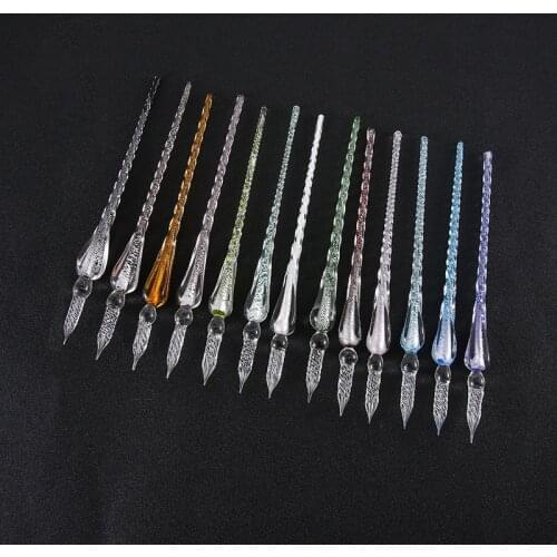 1piece Crystal Glass Dip Pen Signature Pen Fountain Pens Bussiness Offices School Stationery