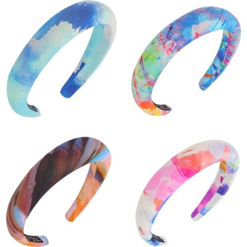 Colorful Padded Spong Headbands for Women Girls Wide Hairbands Bezel Thick Hair Hoop Girls Non-slip Headwear Hair Accessories