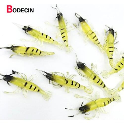 Smell Shrimp Silicone/Soft/Artificial/Carp/Fake Bait Kit/For Fishing Lure/Tackle Sea 10pcs Bass/Shad/Trout Lures Swimbait Winter