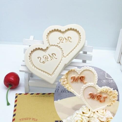 Love MR&MRS Silicone Cake Molds Kitchen Resin Baking Tools DIY Pastry Cake Fondant Mould Dessert Chocolate Lace Decoration M138