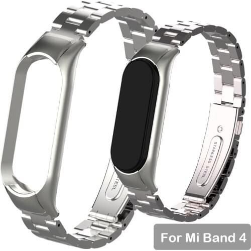 Replacement Stainless Steel Strap For Xiaomi Mi Band 4 3 Bracelet Wrist Strap For Mi Band 4 3 Smart Accessories For MiBand 3 4