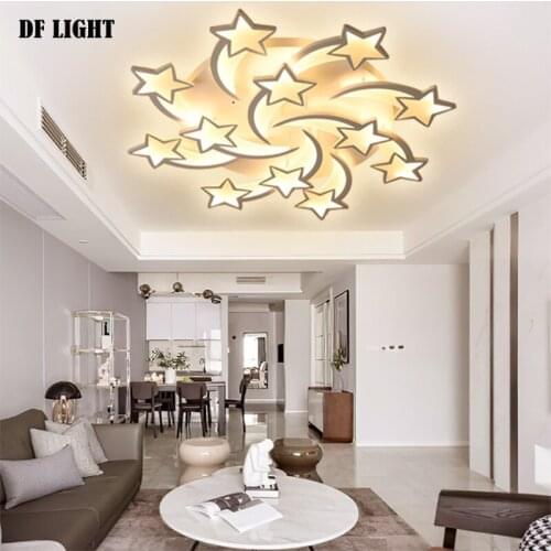 Modern fashion acrylic wrought iron craft lighting chandelier bedroom study hall intelligent remote control ceiling lamp