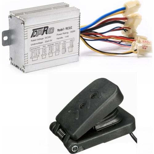 High Performance DC24V 350w Electric Motor Brush Controller + 1x Foot Pedal Throttle For Go Kart